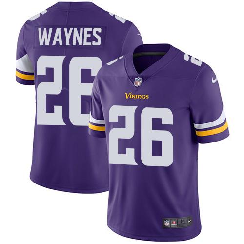 Nike Vikings #26 Trae Waynes Purple Team Color Men's Stitched NFL Vapor Untouchable Limited Jersey - Click Image to Close